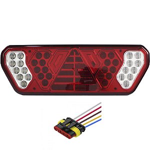 Lanterna Traseira Caminhão Carreta Guerra LED 12V + Conector