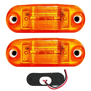 2 Lanterna Vigia Ônibus Caminhão 2 LED Âmbar BIVOLT +Chicote
