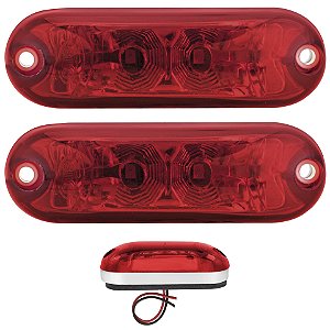 2 Lanterna Ônibus Caminhão Vigia Teto Cromada 2 LED 12V VM