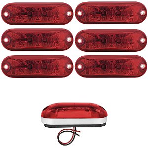 6 Lanterna Ônibus Caminhão Vigia Teto Cromada 2 LED 12V VM