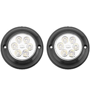 2 Luminária Universal Interna Ônibus Caminhão Baú PRETO LED