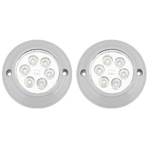 2 Luminária Universal Interna Ônibus Caminhão Baú CINZA LED