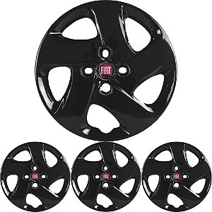 JG 4 Calota Mobi 2017 18 19 20 Aro 14 Black Piano com Emblema