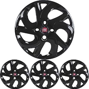 JG 4 Calota Palio 2004 a 2016 Aro 14 Black Piano com Emblema