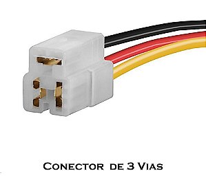 Chicote com Conector 3 Vias para Carro Ônibus Caminhão