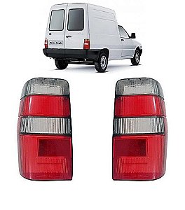 Par de Lente Traseira Fiorino 2004 até 2013 Vermelho/Fumê