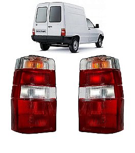 Par de Lanterna Traseira Fiorino 2004 até 2013 Vermelho/Cristal
