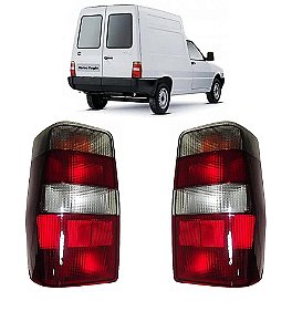 Par de Lanterna Traseira Fiorino 2004 até 2013 Vermelho/Fumê