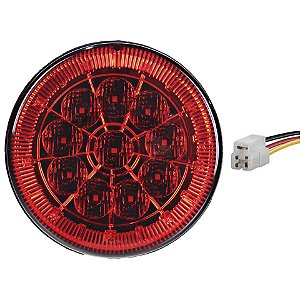 Lanterna Traseira 125mm Caminhão Carreta Mod. Randon 10 LED VM 24V +Conector