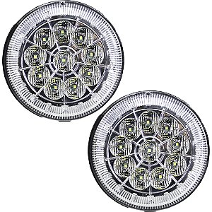 2 Lanterna Traseira 125mm Caminhão Carreta Mod. Randon 10 LED CR 24V