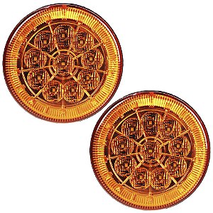 2 Lanterna Traseira 125mm Caminhão Carreta Mod. Randon 10 LED AM 24V