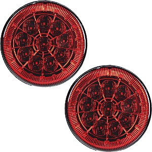 2 Lanterna Traseira 125mm Caminhão Carreta Mod. Randon 10 LED VM 24V