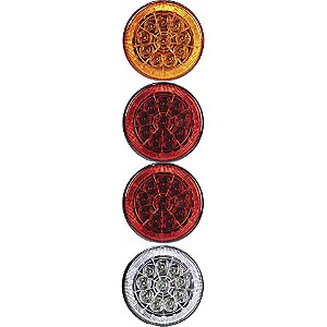 4 Lanterna Traseira 125mm Caminhão Carreta Mod. Randon 10 LED 24V