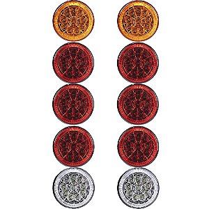 10 Lanterna Traseira 125mm Caminhão Carreta Mod. Randon 10 LED 24V