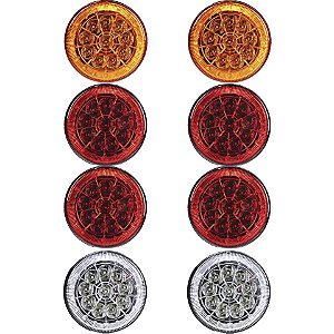 8 Lanterna Traseira 125mm Caminhão Carreta Mod. Randon 10 LED 24V