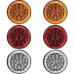 6 Lanterna Traseira 125mm Caminhão Carreta Mod. Randon 10 LED 24V