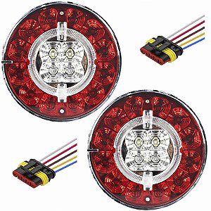 2 Lanterna LED Multifunção Caminhão Carreta Trator Buggy 12V + Conector