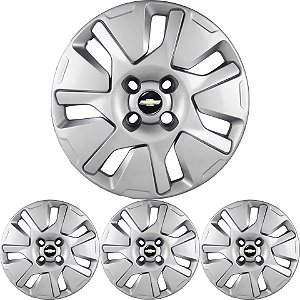 JG 4 Calota Spin 2015 16 17 18 Aro 15 Prata Metálico com Emblema