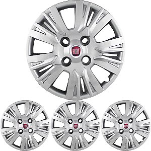 JG 4 Calota Palio Essence 2014 15 16 Aro 13 Prata Metálico com Emblema