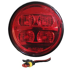 Lanterna Ônibus Caminhão Carreta 70mm 4 Led VM BIVOLT +Conector