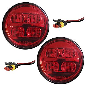 2 Lanterna Ônibus Caminhão Carreta 70mm 4 Led VM BIVOLT +Conector