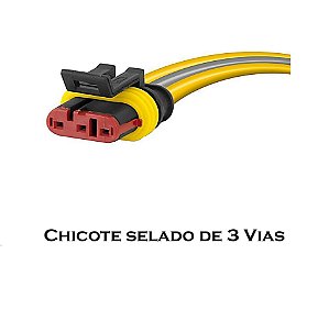 KIT com 10 Chicotes com Conector Selado de 3 Vias
