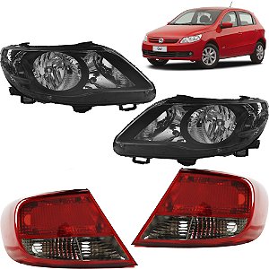 Farol Lanterna Gol G5 08 09 10 11 12 FOCO Duplo Máscara Negra