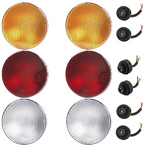 6 Lanterna Traseira Ônibus Busscar Caio Cometa 155mm + Soquetes