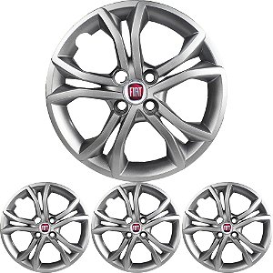 4 Calota Argo 2022 2023 Aro 15 Prata Metálico com Emblema