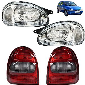 Cj Farol Lanterna Corsa 1994 95 96 a 2002 Cromado Raiado FU