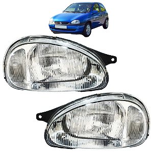 Farol Corsa 1994 1995 1996 97 98 99 Cromado Lente Raiada