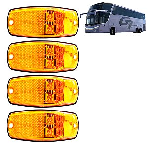 KIT 4 Lanterna Lateral Ônibus Marcopolo G7 5 LED Bivolt