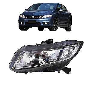 Farol Civic 2013 2014 15 16 Elétrico com Motor Foco Duplo LE