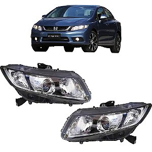 PAR Farol Civic 2013 14 15 16 Elétrico com Motor Foco Duplo