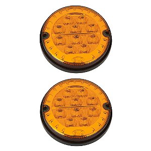 2 Lanterna Traseira 125mm Ônibus Comil Mascarello Neobus 10 LED AM 24V