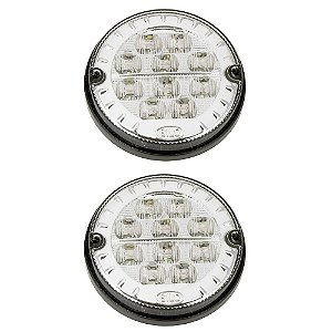 Lanterna Traseira Ônibus Comil Mascarello Neobus Caminhão Bugue Ø12.5cm LED CR 24 volts - KIT 2 pç