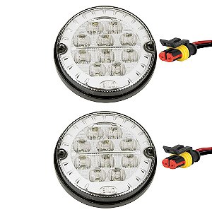 2 Lanterna Traseira 125mm Ônibus Comil Mascarello Neobus 10 LED CR 24V + Conector