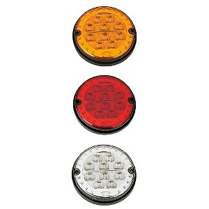 KIT Lanterna Traseira Ônibus Comil Mascarello Neobus Caminhão Bugue Ø12.5cm LED CR 24 volts - KIT 3 pç