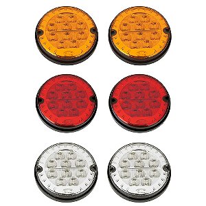 6 Lanterna Traseira 125mm Ônibus Comil Mascarello Neobus 10 LED 24V