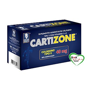 CARTIZONE COLÁGENO TIPO II 40 MG COM VITAMINA C e E 500 MG COM 60 CAPSULAS DOCTOR BERGER