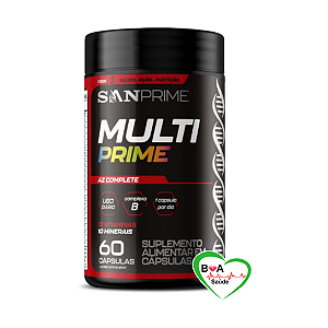 MULTIPRIME MULTIVITAMINIACOS COM 60 CPS DE ALTA PERFOMACE VITAMINA DE A a Z  SANPRIME BOA SAUDE SUPLEMENTOS