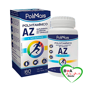 POLIMAIS A-Z 500 MG  SUPLEMENTO VITAMÍNICO E MINERAL COM 60 CAPS NUTRIEX BOA SAUDE SUPLEMENTOS