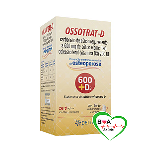 OSSOTRAT D CARBONATO DE CÁLCIO 600MG + VITAMINA D 200UI DELTA BOA SAUDE LOJA VIRTUAL