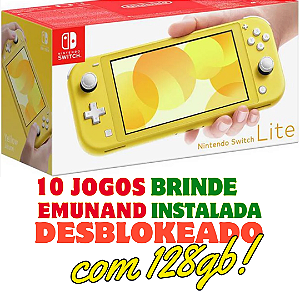 Nintendo Switch Lite Yelow- DESBLOQUEADO com 128gb
