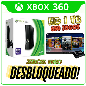 Xbox 360 Desbloqueado com HD 1 TeraByte de 650 jogos
