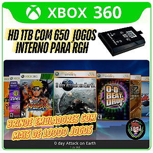 HD de Xbox 360 Interno Para RGH com 1 Tera Byte de 650 Jogos!