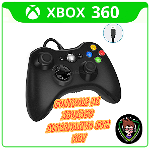 Controle Xbox 360 Com Fio Preto Alternativo