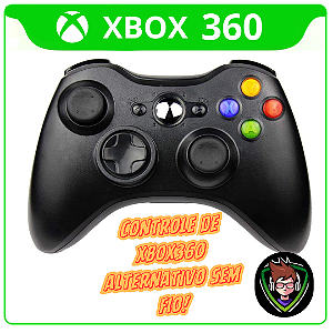 Controle Xbox 360 Sem Fio Preto Alternativo
