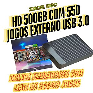 HD Externo Com 550 Jogos Para Qualquer Xbox 360 Bloqueado ou Desbloqueado!