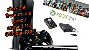 Xbox 360 Super Slim 4g modelo 2015 e 2016 com 2 controle e kinect com hd  250gb e 1 jogos de brindes - Games Você Compra Venda Troca e Assistência de  games em geral